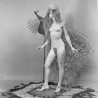 Tirage photo sur papier RC noir et blanc de femme nue 30x30cm