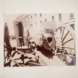 PHOTO ARGENTIQUE  MILITARIA FORMAT 8,5X11,5cm CIRCA 1890 CANON DE L ARRIERE