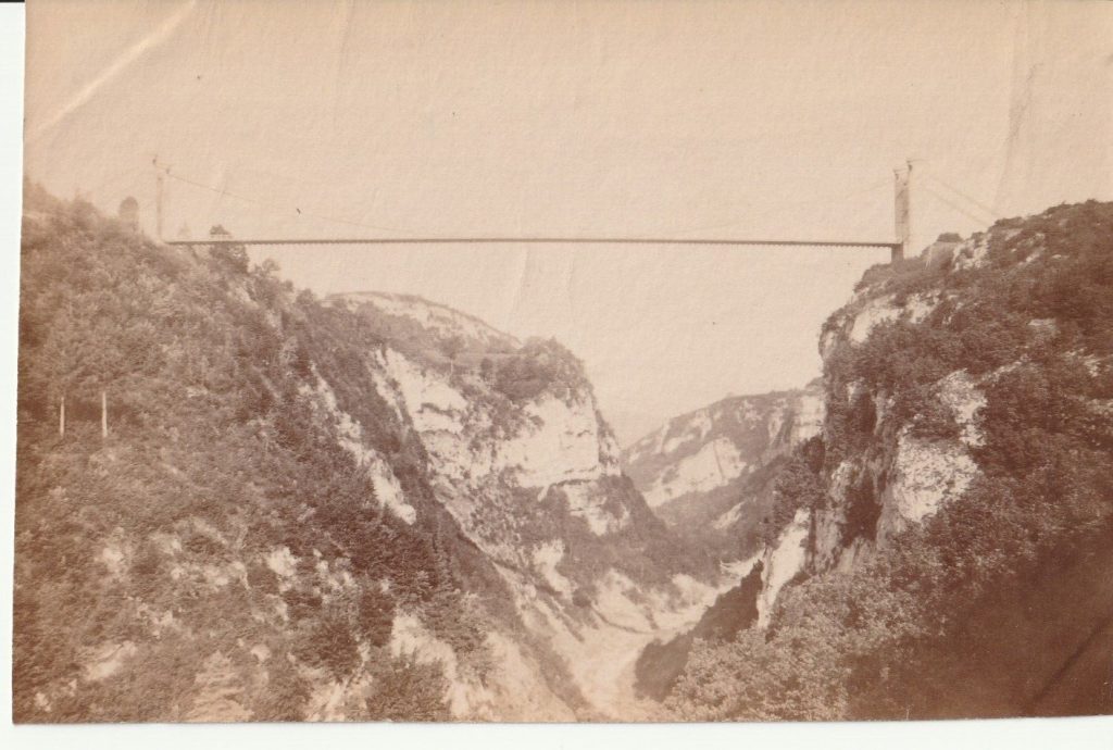 TIRAGE PHOTO ALBUMINE AUVERGNE PONT DE LA CAILLE 1880 pont Charles-Albert
