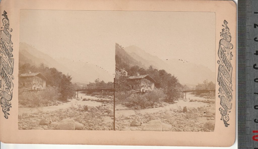 Photo albumine Stéréo FORMAT ATYPIQUE 11X17cm 1870 SUISSE