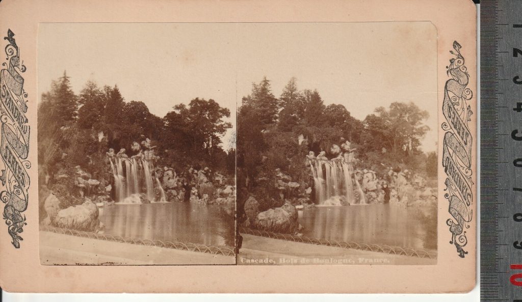 Photo albumine Stéréo FORMAT ATYPIQUE 11X17cm  1870 BOIS DE BOULOGNE