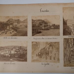 Albumine France 11 photos 10X15cm recto Pau , verso Lourdes carton 32X65cm