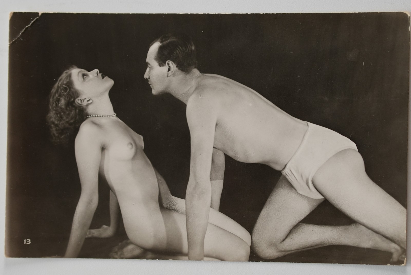 TIRAGE Argentique, PHOTO CARTE FEMME ET HOMME NUE NU ARTISTIQUE FORMAT 8X14cm
