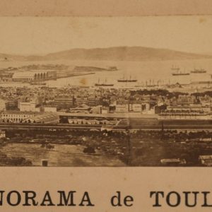PHOTO Albumine	France	Panorama de Toulon panoramique	5X22cm	1880