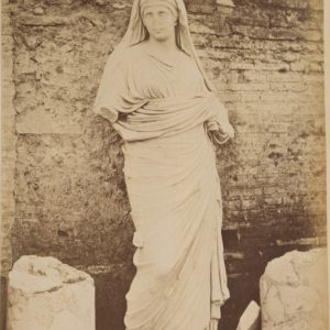 PHOTO Albumine	Italie	Rome statue de vierge Vestale	18X25cm	1880