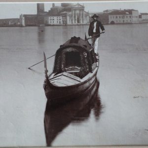 TIRAGE PHOTO	1880 GONDOLE VENISE	PAPIER ALBUMINE 18x24cm