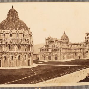 TIRAGE PHOTO ALBUMINE 1880 Italie 20X25cm Pise Place du Dome