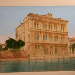 TIRAGE PHOTO	Albumine aquarellé, sur carton, 1880 	VENISE ITALIE 20X25CM