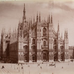 TIRAGE PHOTO ALBUMINE 1880 ITALIE 19X24cm MILAN CATHEDRALE
