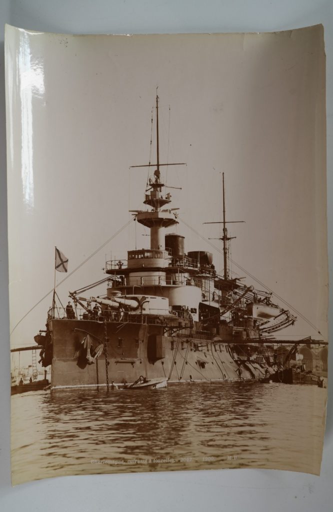 PHOTO citrate France BATEAU MILITAIRE 22X28CM 1900 le Charlemagne