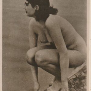 TIRAGE PHOTO carte D'éditeur 1960 pinup FEMME NUE NU ARTISTIQUE 8x13cm