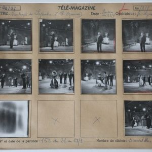 PLANCHE CONTACT 1960	CHARLES AZNAVOUR TELE MAGAZINE 8 PHOTOS 6X6cm