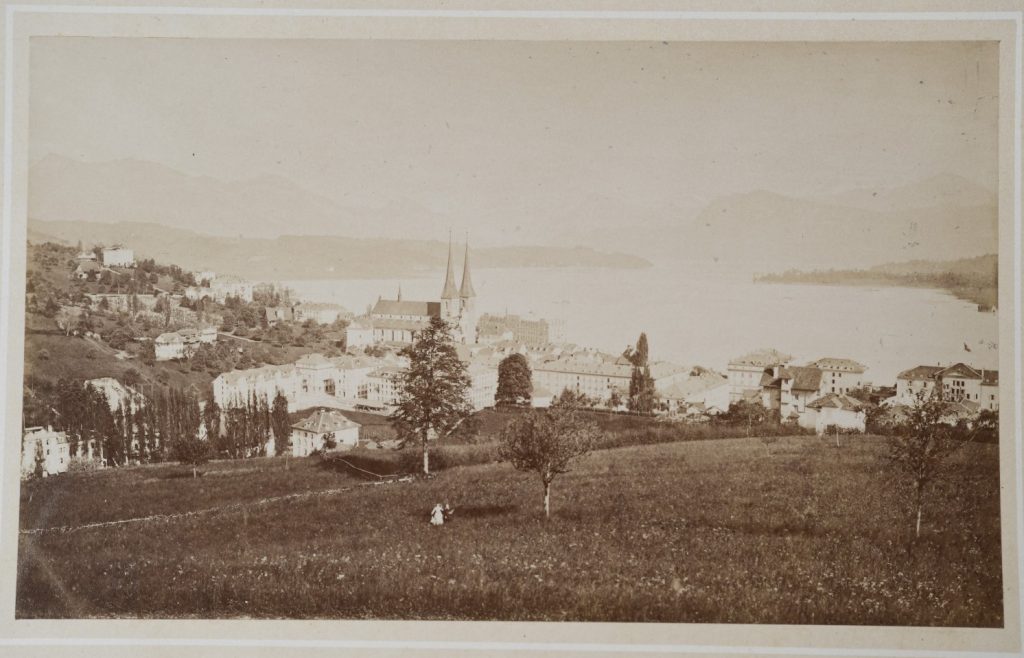 TIRAGE photo Albumine Suisse Lausanne 13,5X22,5CM 1870