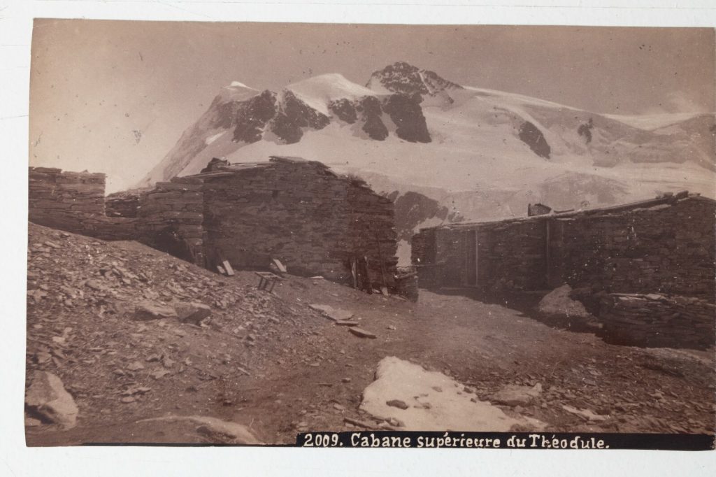 photo albumine suisse 10x15cm montagne Col du Saint-Théodule CABANE 1880