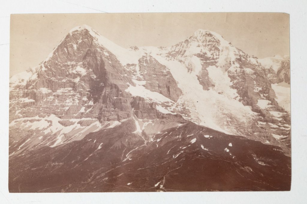 photo animé albumine suisse 10x15cm montagne L'eiger et le moine 1880