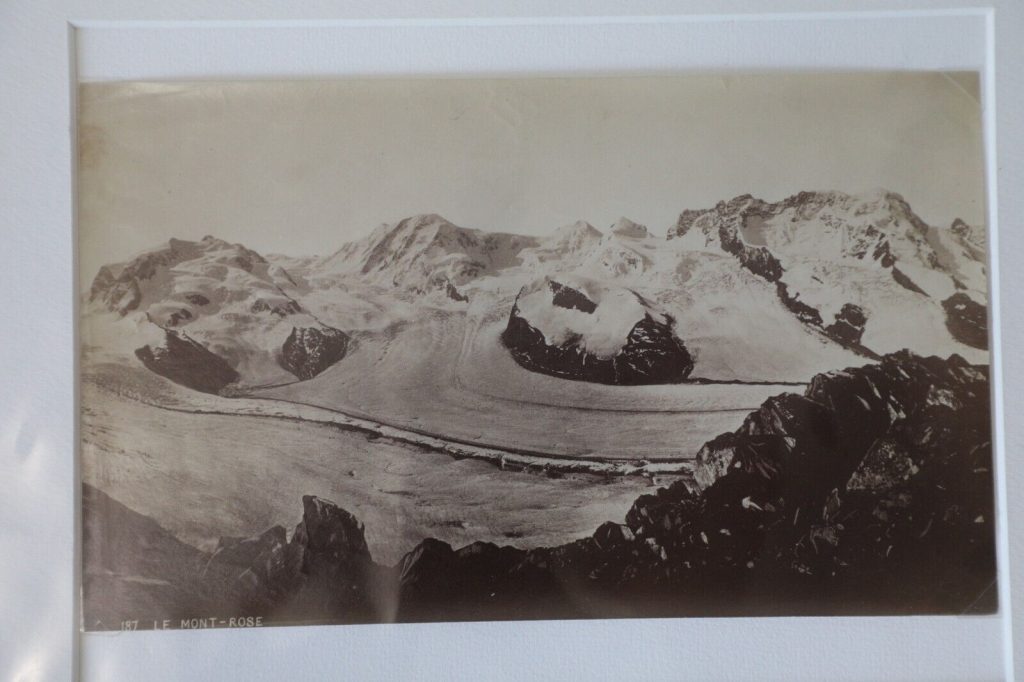 TIRAGE PHOTO Suisse Mont Rose albumine 1880 13X22cm