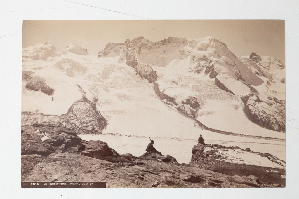 photo animé albumine suisse 10x15cm montagne "LE BREITHORN" par J. Jullien 1880
