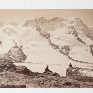 photo animé albumine suisse 10x15cm montagne "LE BREITHORN" par J. Jullien 1880