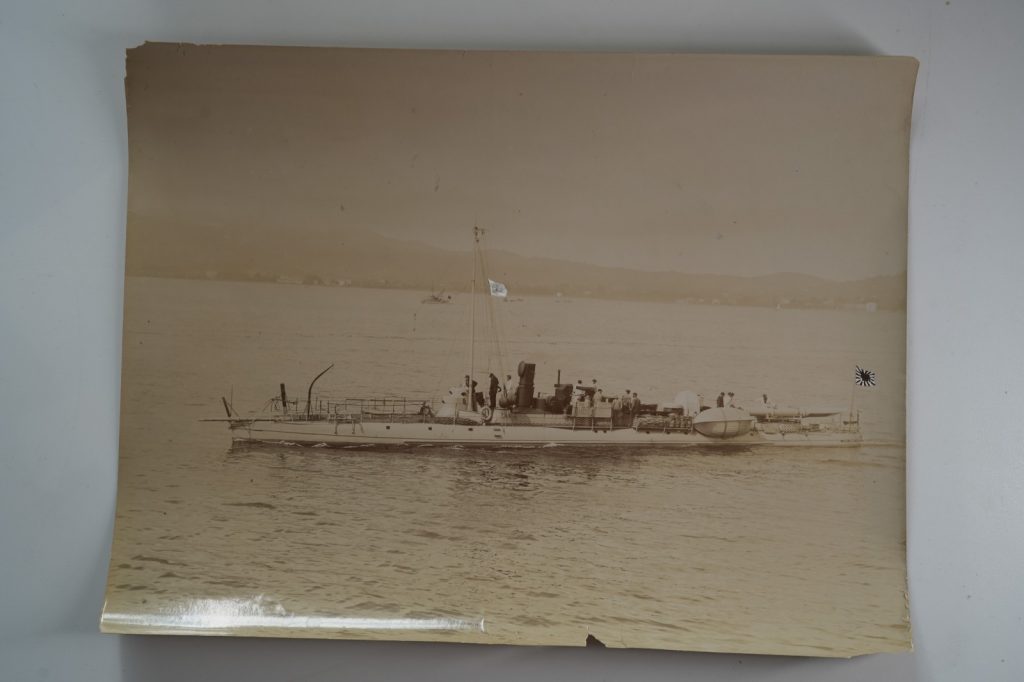 PHOTO citrate France BATEAU MILITAIRE 22X28CM 1900 Torpilleur