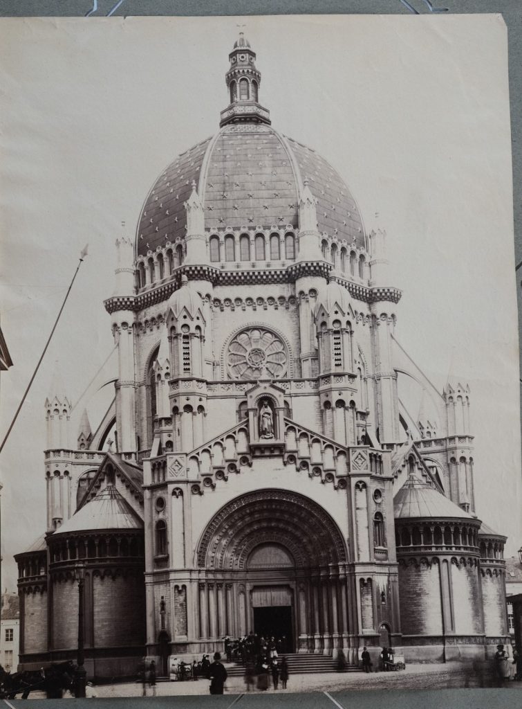 PHOTO Albumine Belgique 22X28cm 1880 Bruxelles Église royale Sainte-Marie