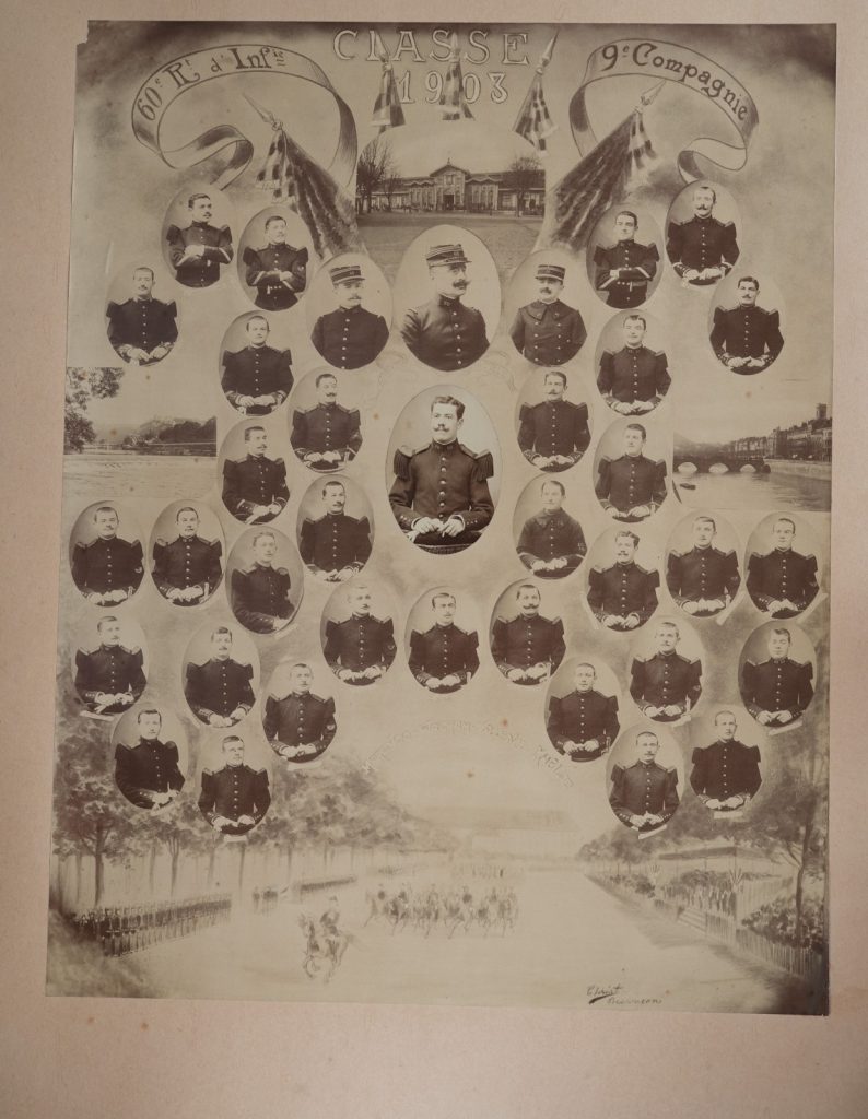 PHOTO Albumine France Photomontage Mosaïque 39X58cm 1903 militaire INFANTERIE