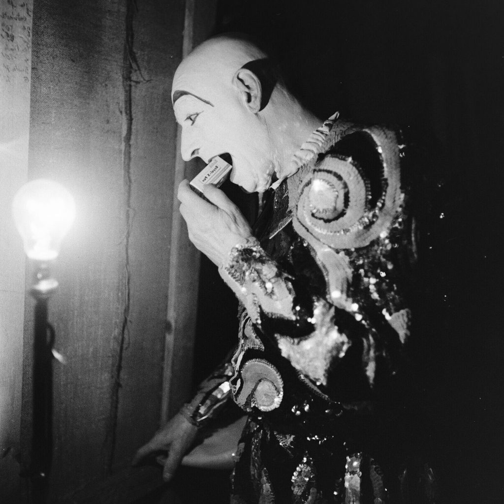 Photo papier argentique BARYTE CLOWN 1960 format 30x30cm