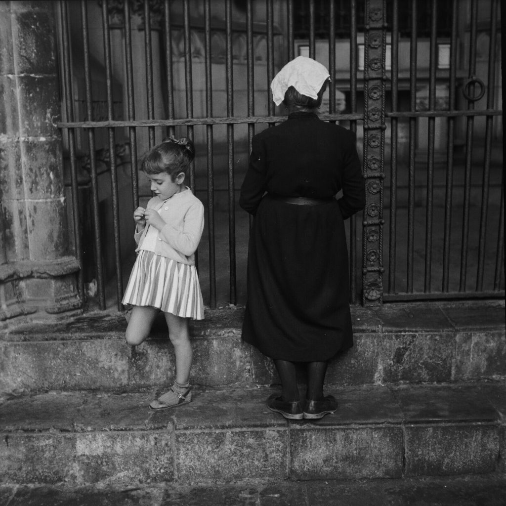 Photo papier argentique Baryté Espagne ENFANT 1960 format 40x40cm