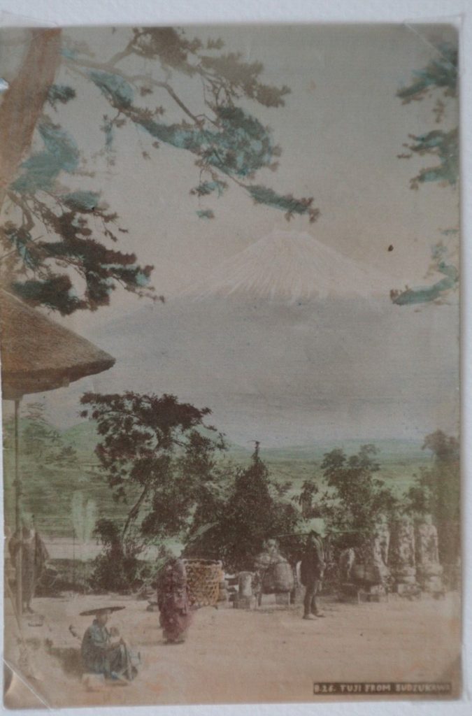 TIRAGE PHOTO	ALBUMINE AQUARELLE 1880	JAPON MONT FUJI 9X13cm