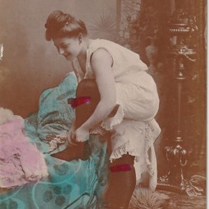 CARTE POSTALE LOT 5 CPA COLORISE PHOTO CARTE POSTALE 1904 FEMME LINGERIE STUDIO