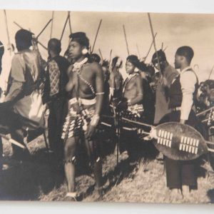 PHOTO CARTE POSTAL ZULU FORMAT 9x13,5cm CIRCA 1940 GUERRIER