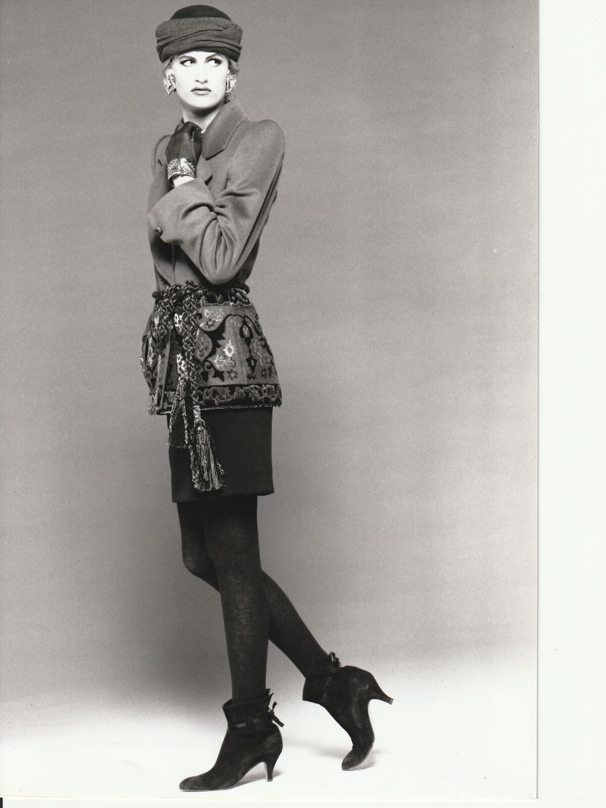 PHOTO Argentique JEAN-LOUIS SCHERRER MODE 1990 PHOTO STUDIO 16X24CM