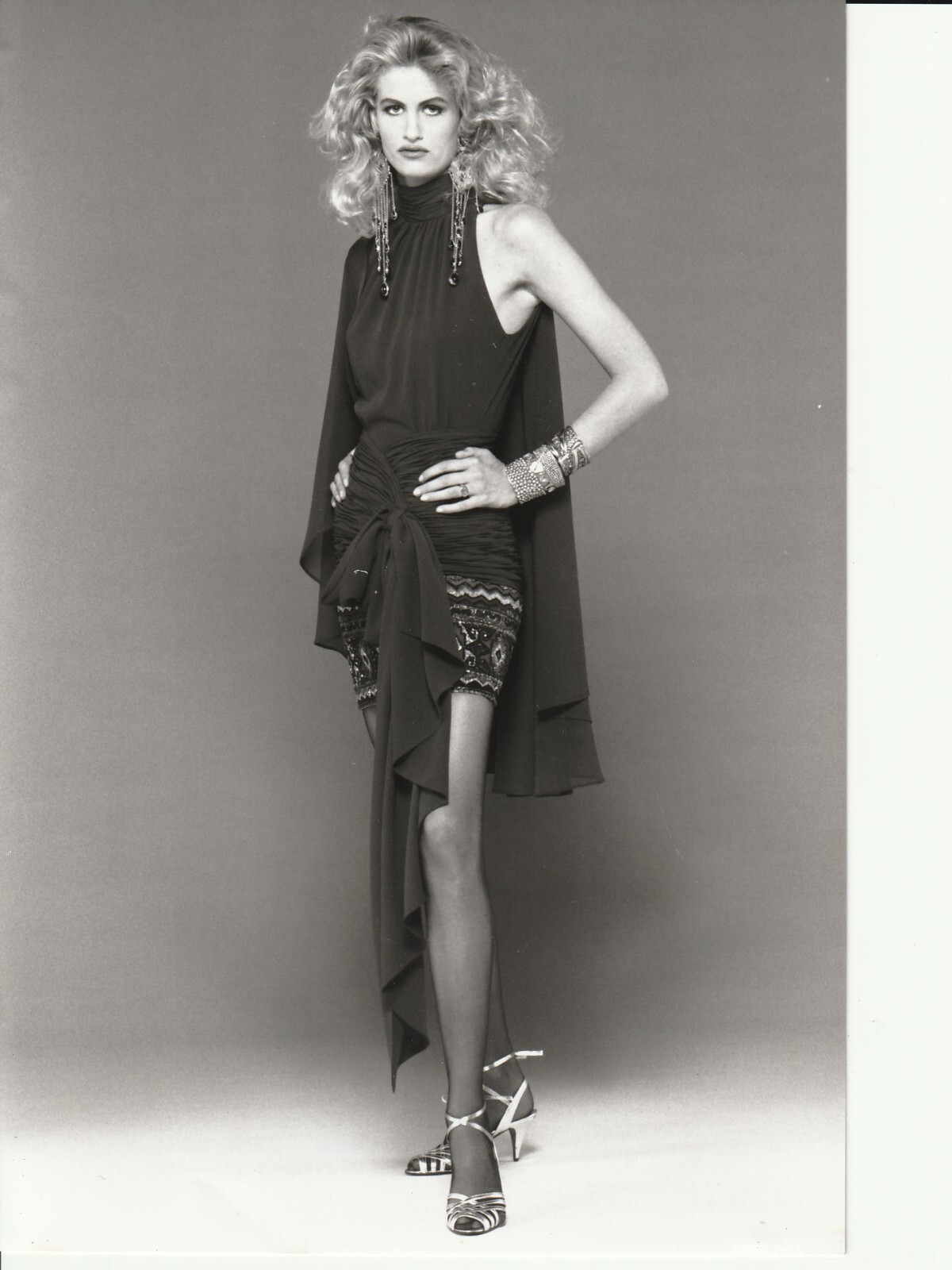 PHOTO Argentique JEAN-LOUIS SCHERRER MODE 1990 PHOTO STUDIO 16X24CM