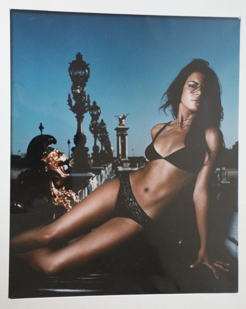 TIRAGE PHOTO 1990 MODE PONT ALEXANDRE III PARIS 24X28CM pin-up