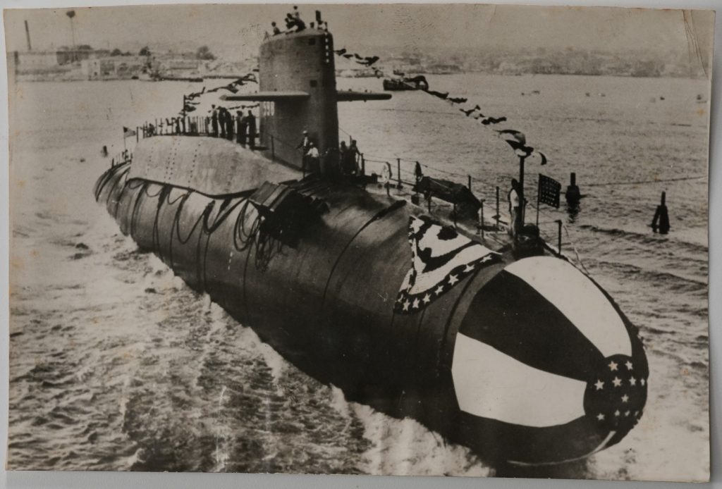PHOTO de presse militaire 1960 Le Georges Washington sous-marin USA 13X18cm