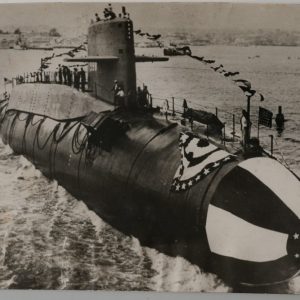 PHOTO de presse militaire 1960 Le Georges Washington sous-marin USA 13X18cm