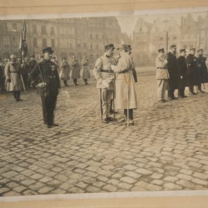 TIRAGE PHOTO	argentique France	COMMEMORATION MILITAIRE	17X22cm	1960