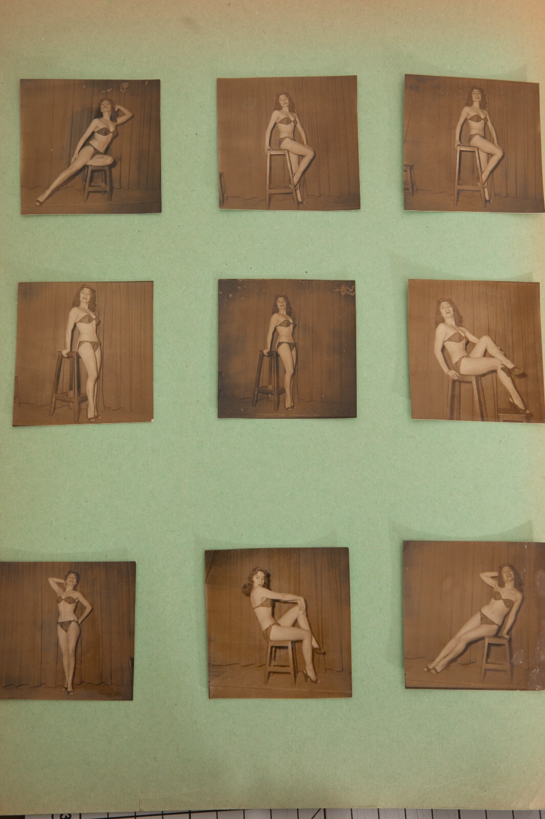 PHOTO Planche contact argentique DOSSIER COMPOSITE 1960 PIN-UP BARBARA PAULE