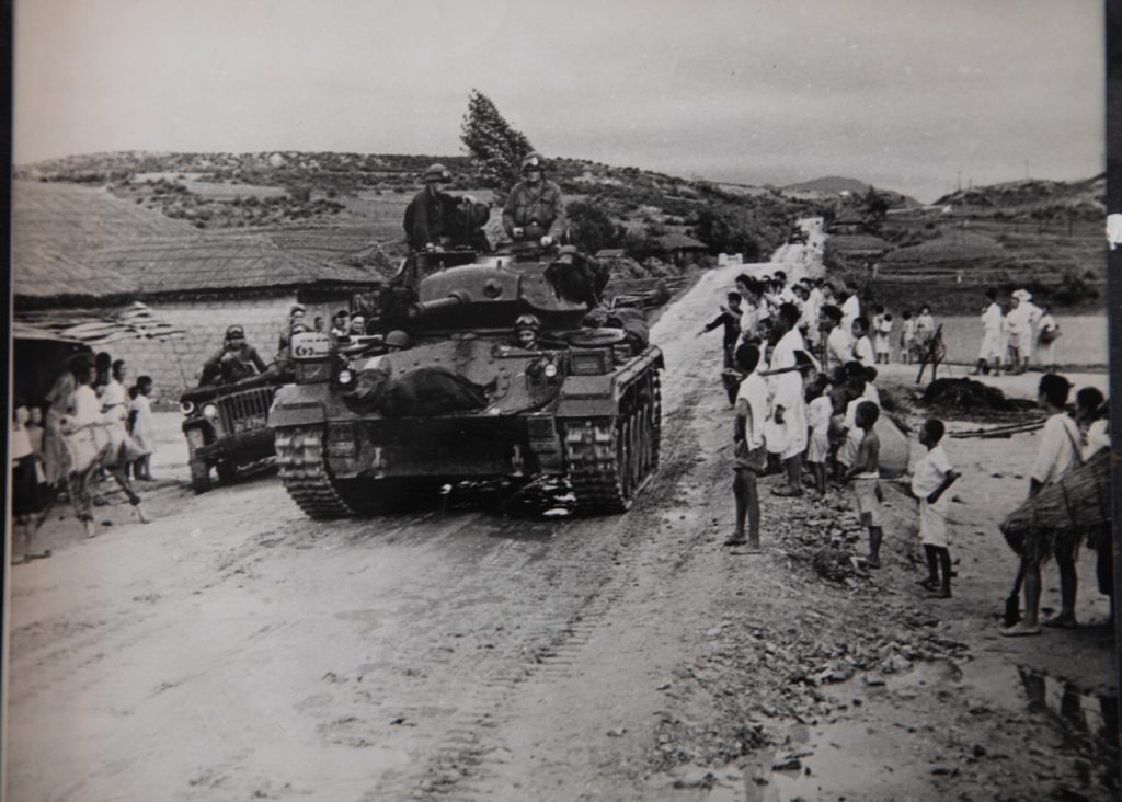 TIRAGE PHOTO argentique 1950 PHOTO DE PRESSE MILITAIRE GUERRE DE COREE 21X25cm