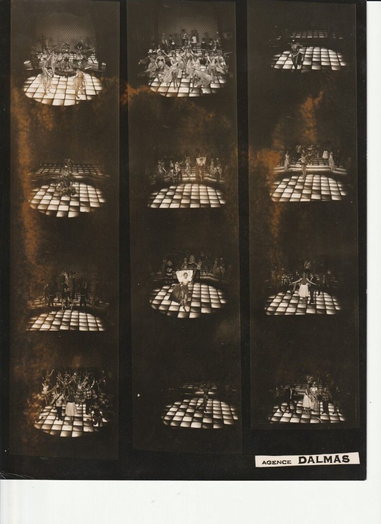 TIRAGE PHOTO	argentique 1960' planche contact 	CABARET LA NOUVELLE EVE 21X27cm