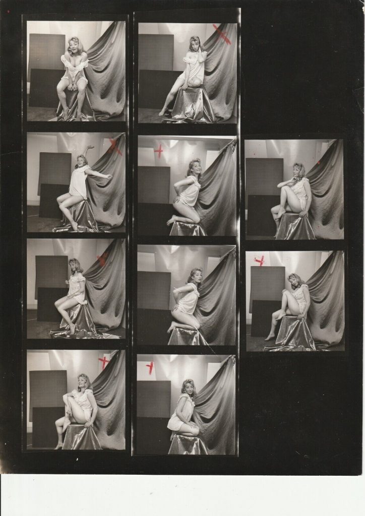 TIRAGE PHOTO argentique 1960' planche contact ACTRICE PINUP 21X27CM