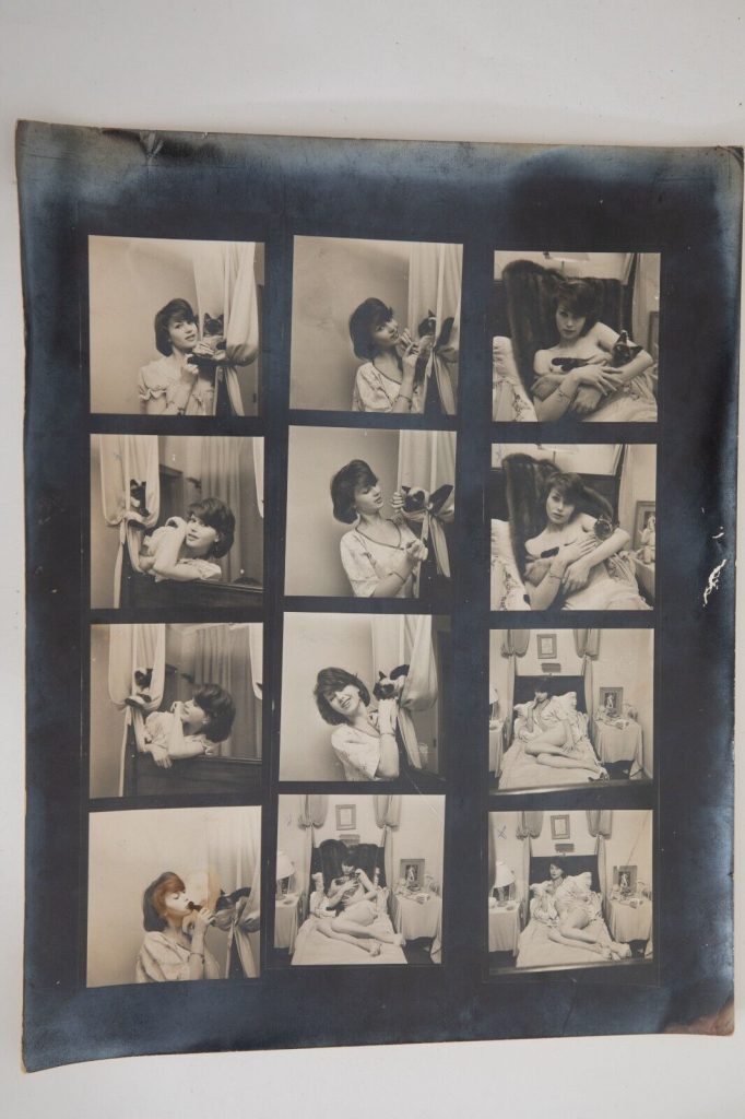 Planche contact argentique PHOTO DIMITRI  1960' actrice Mireille Granelli