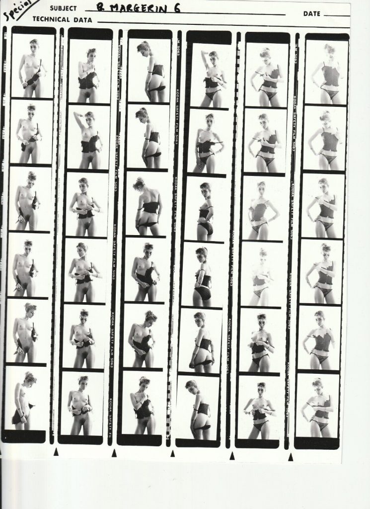 PHOTO argentique nu femme nue PLANCHE CONTACT NOIR ET BLANC circa 1980/90