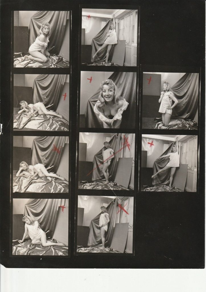 TIRAGE PHOTO argentique 1960' planche contact ACTRICE PINUP 21X27CM