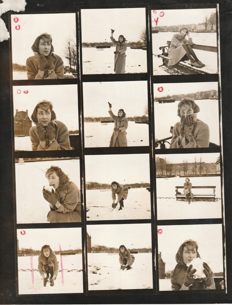 TIRAGE PHOTO Planche contact argentique 1960 PIN-UP FORMAT DES IMAGES 6X6CM