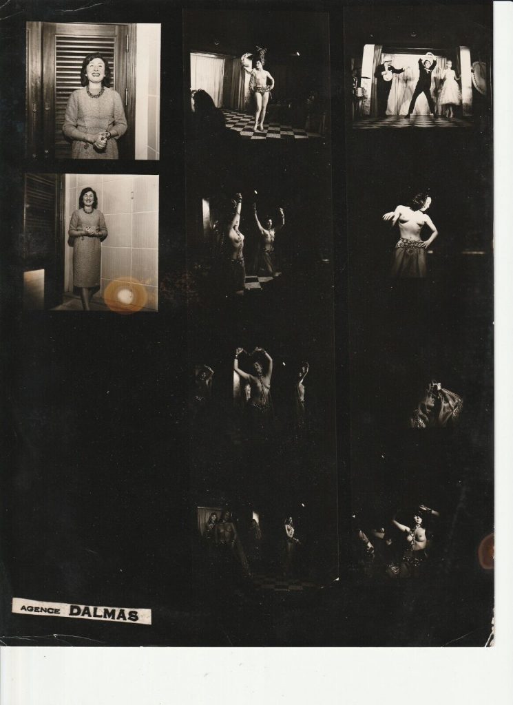 TIRAGE PHOTO	argentique 1960' planche contact 	CABARET LA BOULE BLANCHE  21X27cm