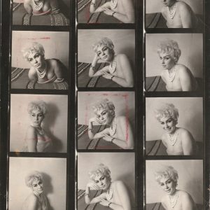 TIRAGE PHOTO	argentique 1960' planche contact  ACTRICE PINUP 21X27CM