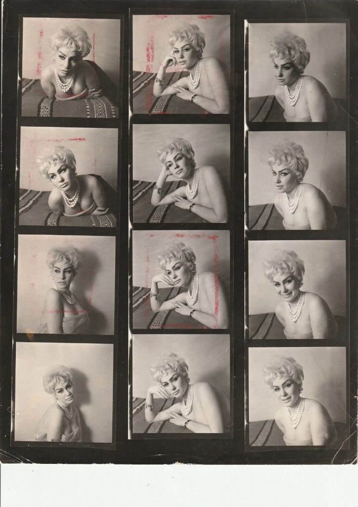 TIRAGE PHOTO argentique 1960' planche contact ACTRICE PINUP 21X27CM