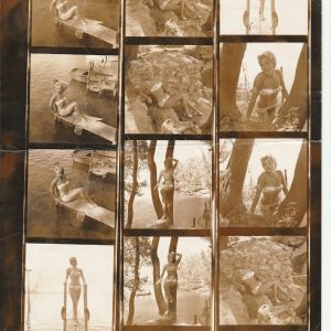 TIRAGE PHOTO	argentique 1960' planche contact  ACTRICE PINUP 21X27CM