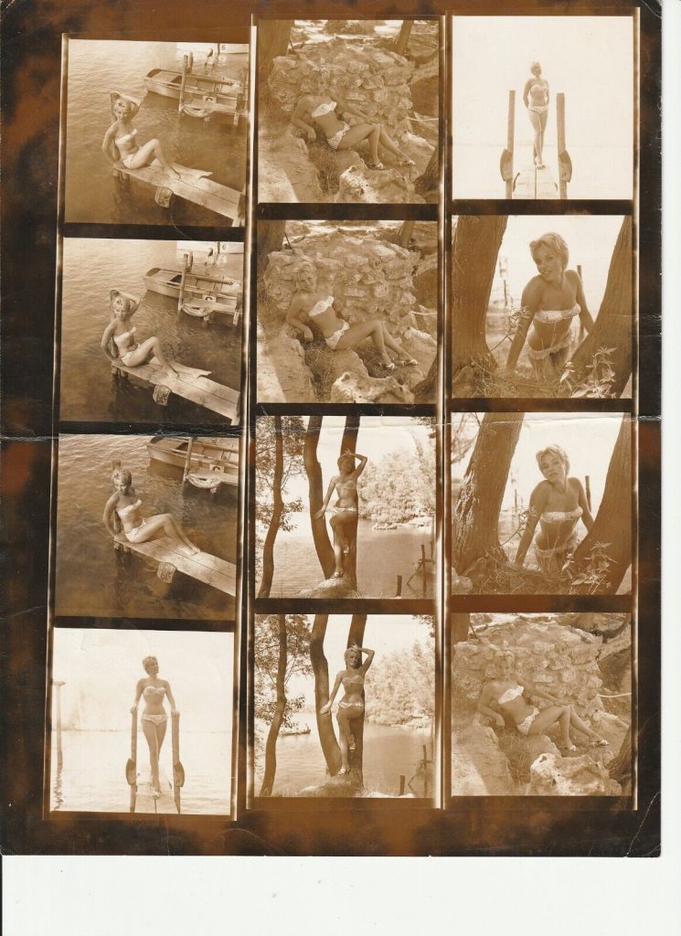 TIRAGE PHOTO argentique 1960' planche contact ACTRICE PINUP 21X27CM