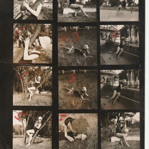 TIRAGE PHOTO	argentique 1960' planche contact  ACTRICE PINUP 21X27CM